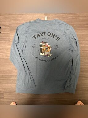 Taylor’s Fine Wine Live Bait Raleigh NC Long Sleeve T Shirt Fishing Wine